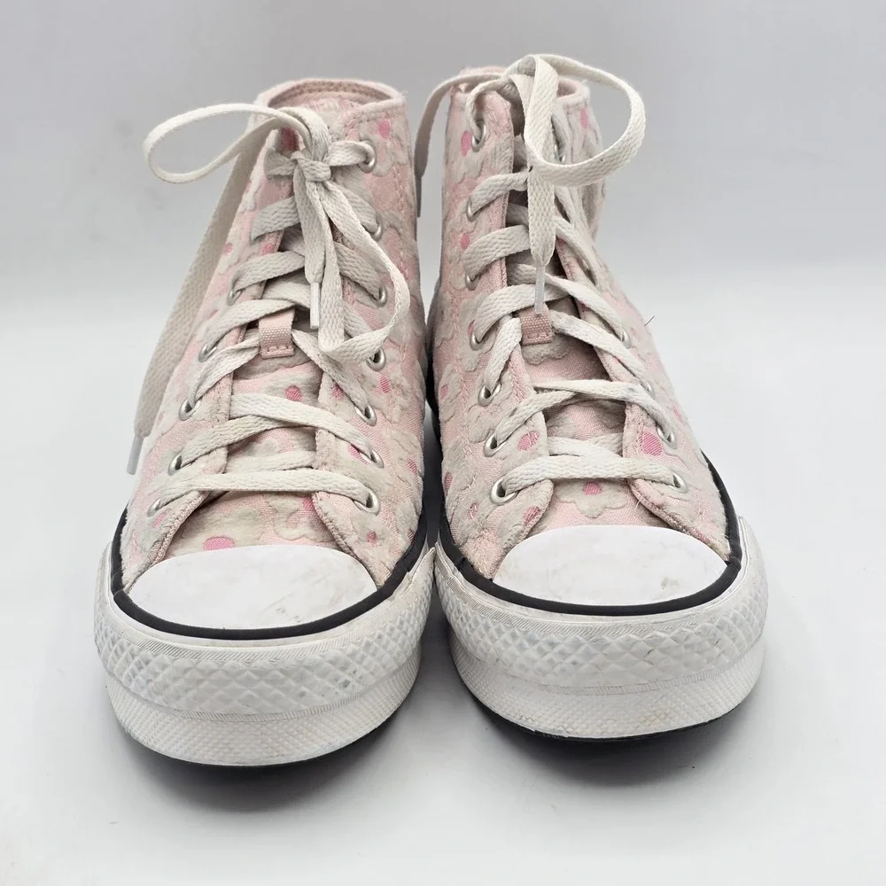 Converse Chuck Taylor All Star Shoes Kids Size 4 Pink‎ Floral High Top Sneakers